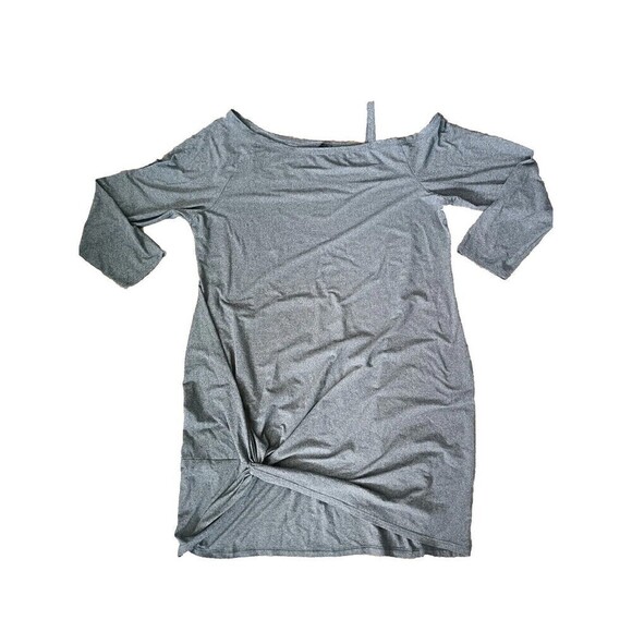 Shein Curve Women's Dress Plus Size 4XL Gray Jersey Knit Front Knot Off Shoulder - Picture 1 of 7